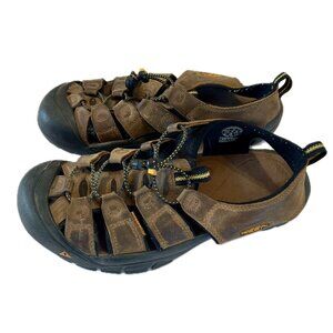 Keen Newport H2 Sandals Mens 11 Brown Leather Hiking Waterproof Fisherman